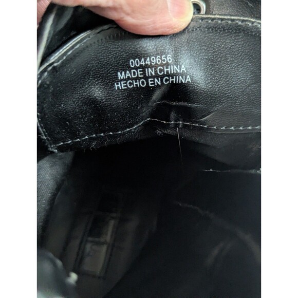 Forever 21 Black Croc Embossed Platform Combat Boots Buckle Moto Goth Sz 5.5 - Picture 6 of 14